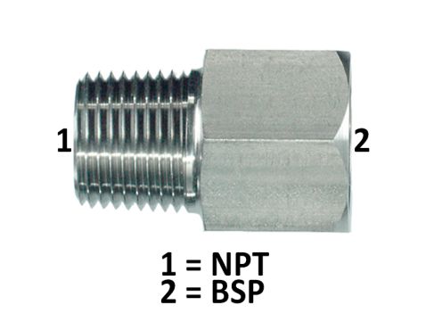 Adapter 316 3/8"NPT×1/4"BSP