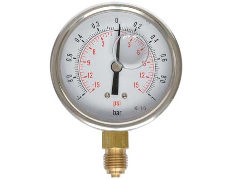 Vakuummeter RS Ø63 -1-0bar 1/4"Ned