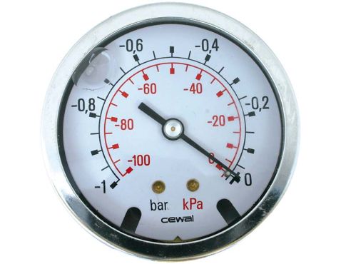 Vakuummeter RS Ø50 -1-0bar 1/4"Bag